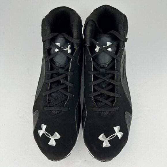 Under Armour Mens 1247242-001 Black Synthetic Lace Up Size 12 Football Cleats - Picture 4 of 9